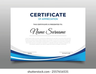 modern blue gradient business certificate template design collection