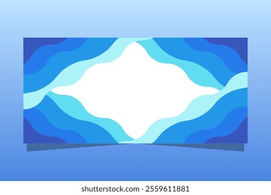 modern blue gradient color wavy background banner