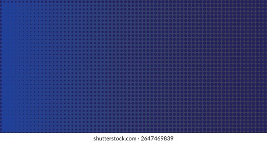 Modern blue gradient halftone dot background. Abstract dark blue pop-art style design perfect for banners, posters, digital ads, presentations, and web templates