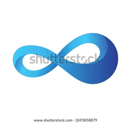 Modern blue gradient infinity symbol or figure-eight loop representing eternity or endless continuity
