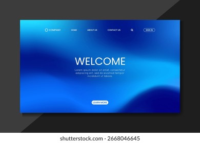 modern blue gradient landing page design for sleek websites