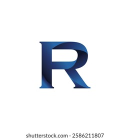 Modern Blue Gradient Letter R Logo Design.