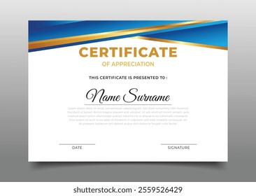 modern blue gradient luxury business certificate template design collection