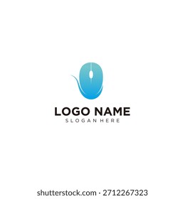 Un moderno logotipo de ratón degradado azul que representa la tecnología, los servicios digitales y la marca de software creativo, diseñado con líneas limpias y estilo profesional.