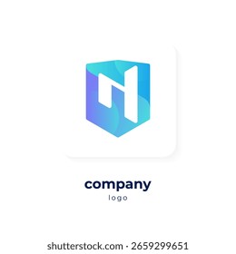 modern blue gradient shield logo