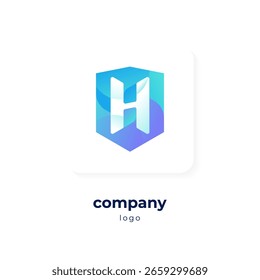 modern blue gradient shield logo