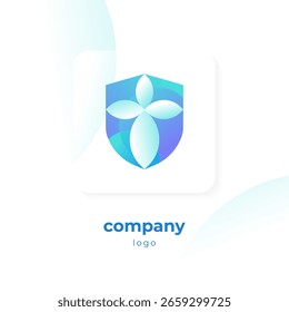 modern blue gradient shield logo