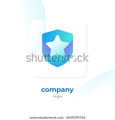 modern blue gradient shield logo