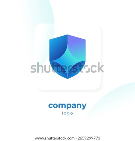 modern blue gradient shield logo