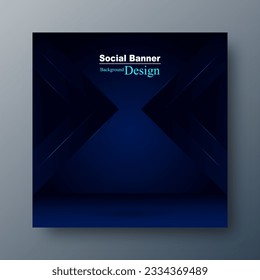 Modern blue gradient square background design for social media banner post template for place text and product advertisement.