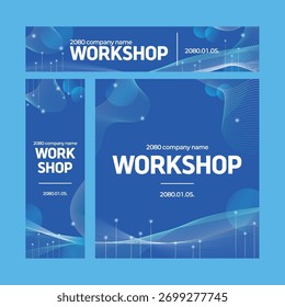 Moderno Blue Gradiente Workshop Evento Modelo Promocional
