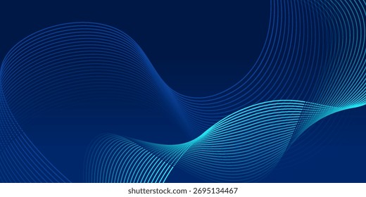 Fondo abstracto azul y verde moderno con líneas de onda curvadas dinámicas y gradiente suave, diseño de tecnología futurista ideal para presentación de negocios, Anuncio digital, Sitio web, marca corporativa.