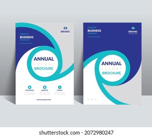 Modern Blue Green Annual Report Catalog Cover Design Template adept to any Project such as flyer, brochure, Poster, cover, magazine, presentation, portfolio, web banner, etc.