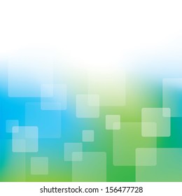 A modern blue and green business background with squares