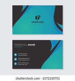 Modern blue and green gradient business card