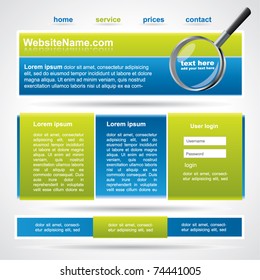 Modern blue and green web2 website template