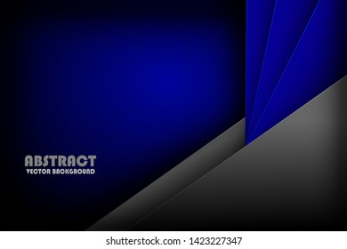 Modern blue and grey background vector overlap layer on dark space with abstract style for background design. Texture with black dots element decoration.