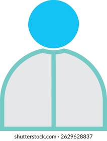 Modernes blaues und graues Benutzersymbol - Avatar-Abbildung mit flachem minimalem Profil