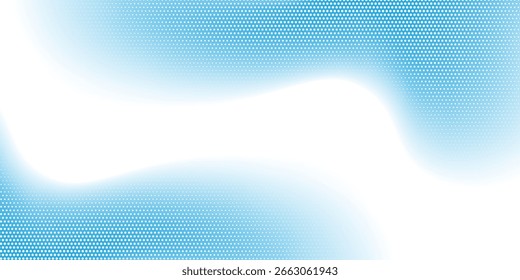 Modern blue halftone gradient background with smooth wave flow and dotted texture, ideal for tech, presentation, and digital media designs.