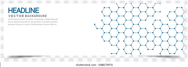 Modern Blue Honeycomb White Background Headline Vector Image
