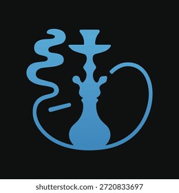 Moderno azul narguilé fumaça logotipo