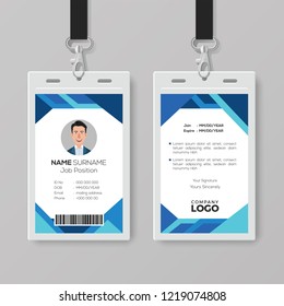 Modern Blue Id Card Design Template Stock Vector (Royalty Free ...