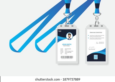 Modern Blue Id Card Design Template