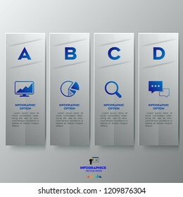 Modern blue infographicd 4 options. , steps, parts. Can be used for workflow layout, diagram, step by step infographics, graph, chart, diagram, web design.
