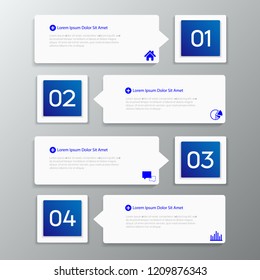 Modern Blue infographics 4 options. , steps, parts. Can be used for workflow layout, diagram, step by step infographics, graph, chart, diagram, web design.