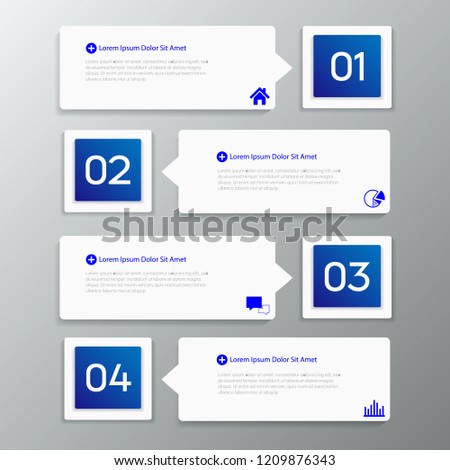 Modern Blue infographics 4 options. , steps, parts. Can be used for workflow layout, diagram, step by step infographics, graph, chart, diagram, web design.
