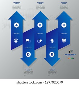 Modern Blue infographics 5 options. , steps, parts. Can be used for workflow layout, diagram, step by step infographics, graph, chart, diagram, web design.