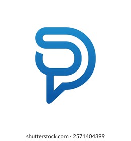 modern blue initial S and P logo design
