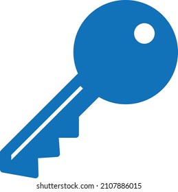 Modernes blaues Schlüsselsymbol, Vektorgrafik 