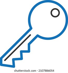 Vector de icono de clave azul moderno 