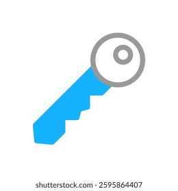 Modern Blue Key Symbol for Security Access