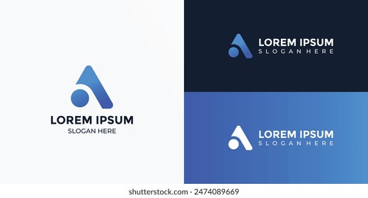 modern blue letter A logo