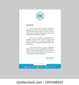 modern blue letterhead template design