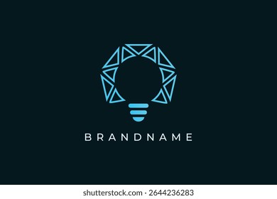 Modern Blue Light Bulb Logo design vector template.