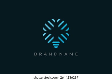 Modern Blue Light Bulb Logo design vector template.