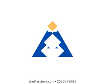 Modern blue logo with dynamic shapes, symbolizing innovation and trust