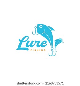 modern blue lure fishing logo design vector graphic symbol icon illustration creative idea