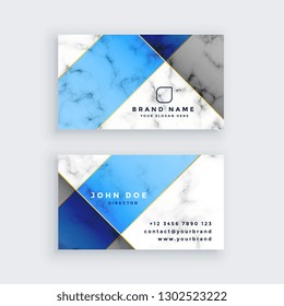 modern blue marble texture business card design