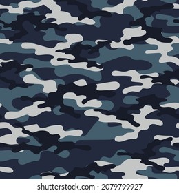 modern blue military vector camouflage print, seamless pattern for clothing headband or print. camouflage from pols	