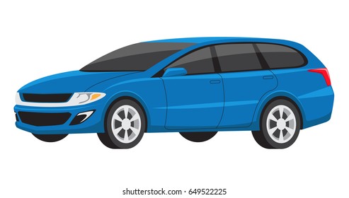 modern blue minivan family car
