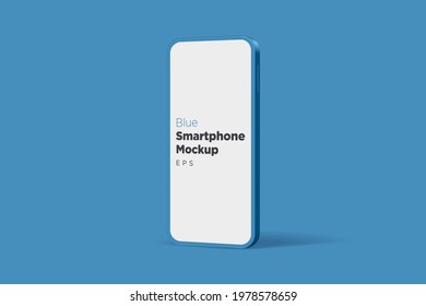 Modern blue mock up smartphone for presentation, information graphics, app display, isometric view eps vector format.