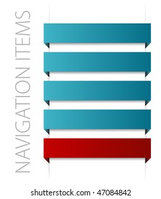modern blue navigation items on white background (vector)