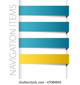 Modern blue navigation items in right bar on white background (vector)