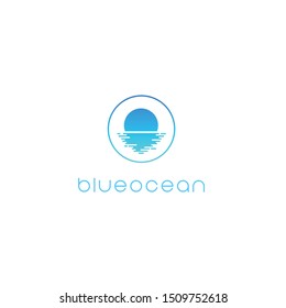 modern blue ocean logo design