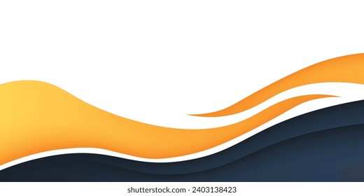 Modern blue and orange banner background. Graphic design banner pattern background template with dynamic wave shapes. vector illustration