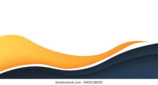 Modern blue and orange banner background. Graphic design banner pattern background template with dynamic wave shapes. vector illustration